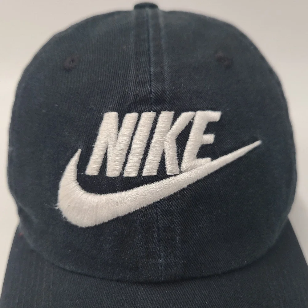 Nike Hat Strapback Black White Heritage86‎ Swoosh Logo S1ZE Dad Cap Casual Men